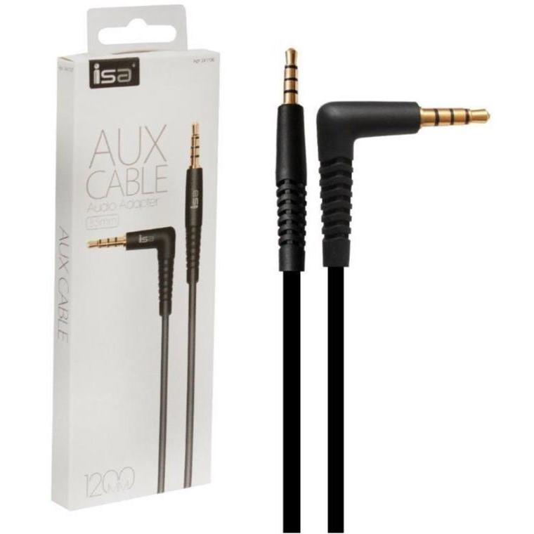 Кабель Jack 3.5 <--> Jack 3.5  1.2м ISA Г-образный штекер черный