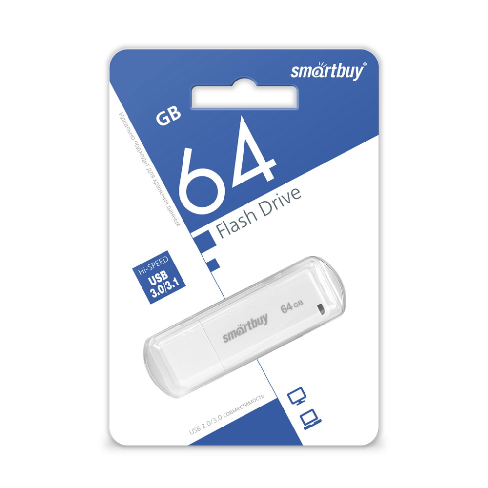 USB 64Gb SmartBuy LM05 белый, USB 3.0