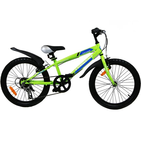 Велосипед TORRENT Totem, Матовый зеленый (рама сталь 10,5", подростковый, 7 скоростей, колеса 20д.) (20" / 10,5")