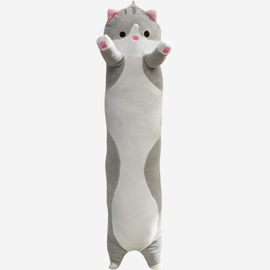 Мягкая игрушка-подушка «Кот», 110 см, цвет серый