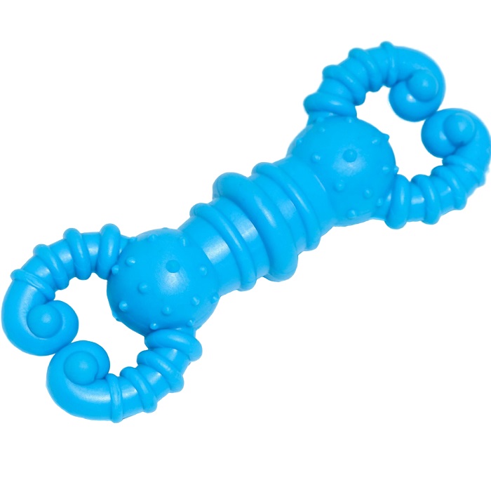 Игрушка для собак резиновая «Гантель-крабы», TPR, 11.5×2 см, голубая 7112317