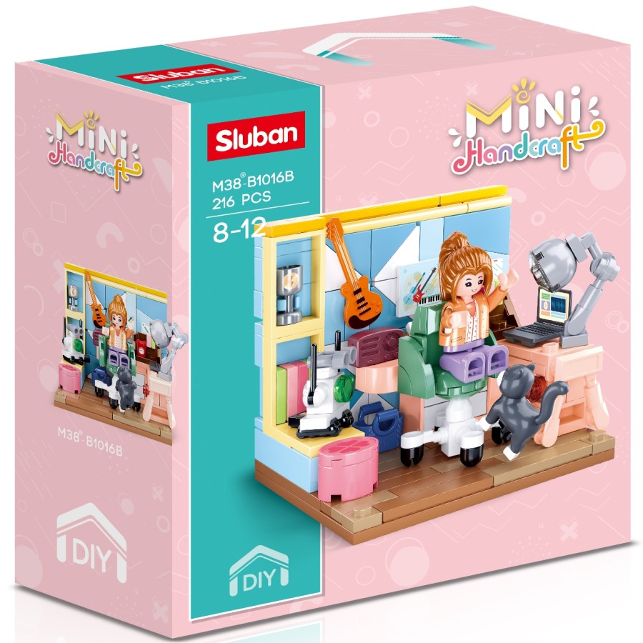 Конструктор SLUBAN Мини-комната: Хобби комната (216 дет.)