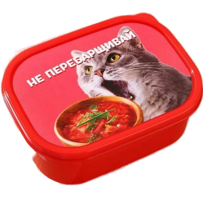 Ланч - бокс прямоугольный «Не перебарщивай», 500 мл