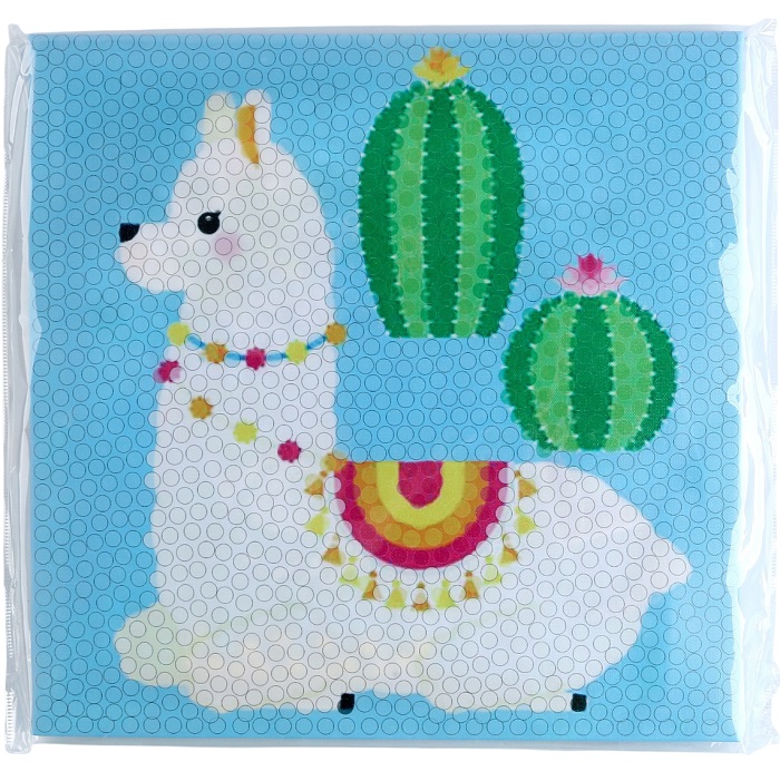 Аппликация помпошками «Лама и кактусы», размер — 30 × 30 см, клей 30 мл