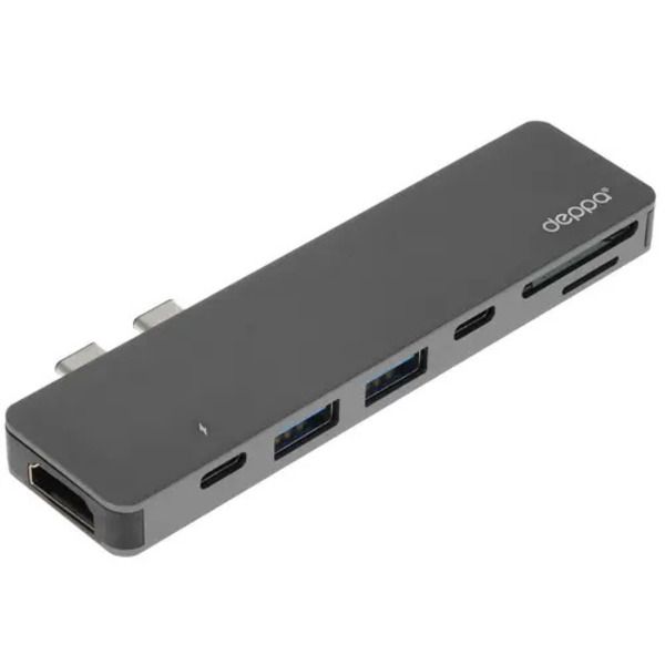 USB Type-C хаб DEPPA для MacBook 7в1, графит (73121)