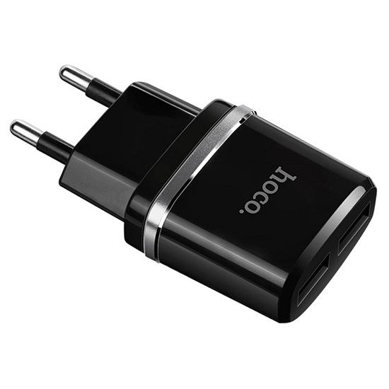 Сетевое ЗУ 2USB 2.4A HOCO C12 чёрный