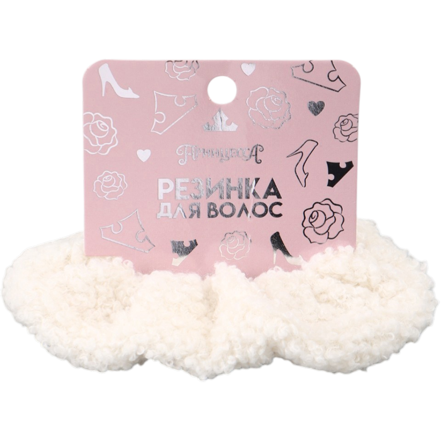 Резинка для волос плюшевая, Принцессы, белая 10896044