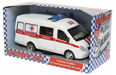Машина инерционная Скорая помощь (свет,звук) 9098С
