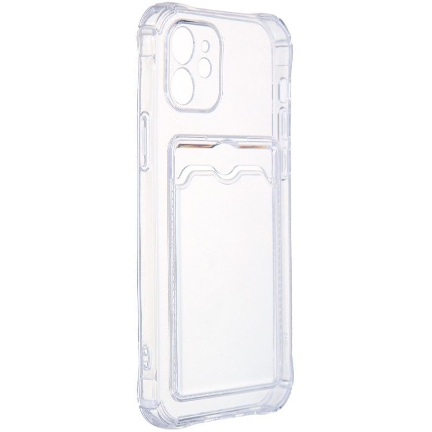 Задняя накладка ZIBELINO Silicone Card Holder Case для iPhone 12 Pro (прозрачный) защита камеры