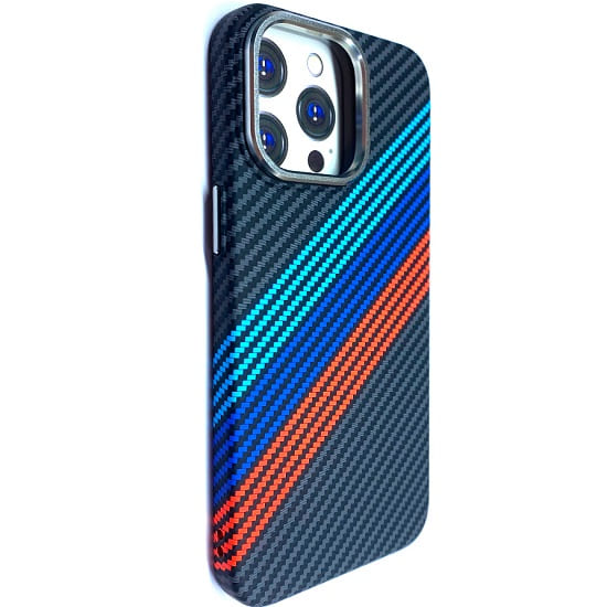 Задняя накладка LUXO для iPhone 15 Pro Max чёрный, разноцветные полосы