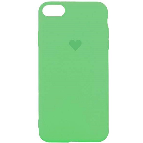 Силиконовый чехол STR Soft Touch для iPhone 6/6S с логотипом "Сердце" (ярко-зеленый)