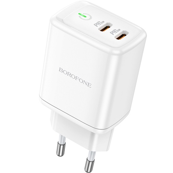 Сетевое ЗУ 2Type-C BOROFONE BN9 Reacher PD35W, white