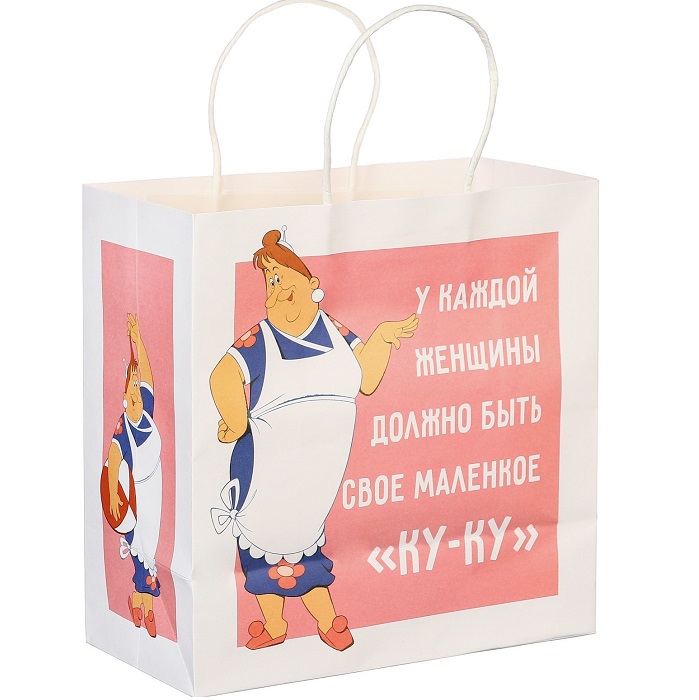 Пакет крафтовый, подарочный,  22х22х11 см, Фрекен Бок, Малыш и Карлсон   10000808