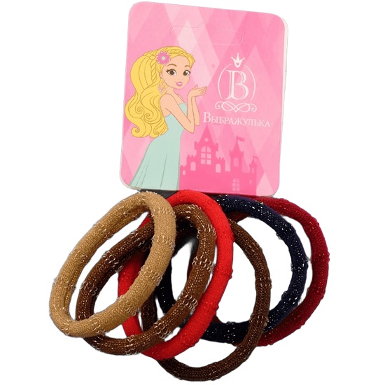 Резинка для волос "Махрушка спорт" (набор 6 шт) петельки блеск, 4,5 см, микс 7908769