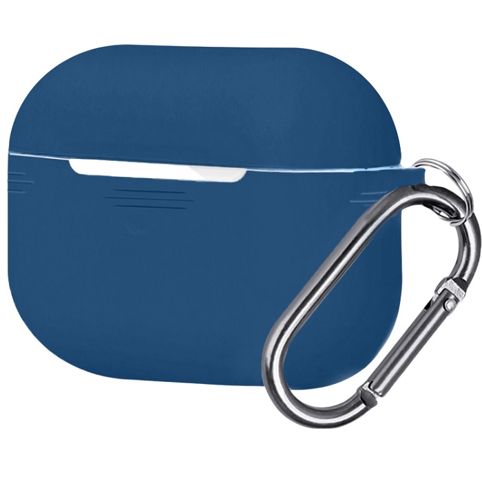 Силиконовый чехол SILICONE CASE для AirPods PRO с карабином  02 темно-синий