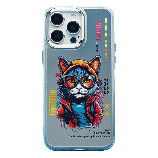 Задняя накладка PC092 для iPhone 15 Pro Max (кот) (transparent)