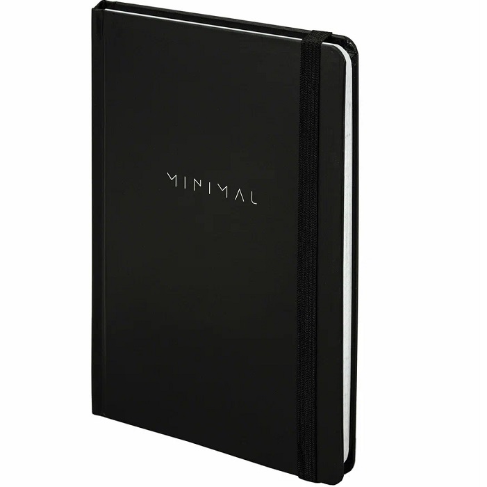 Блокнот с резинкой в клетку 96л, А5 145х203мм, твердая обложка, BRAUBERG, Minimal, 115532