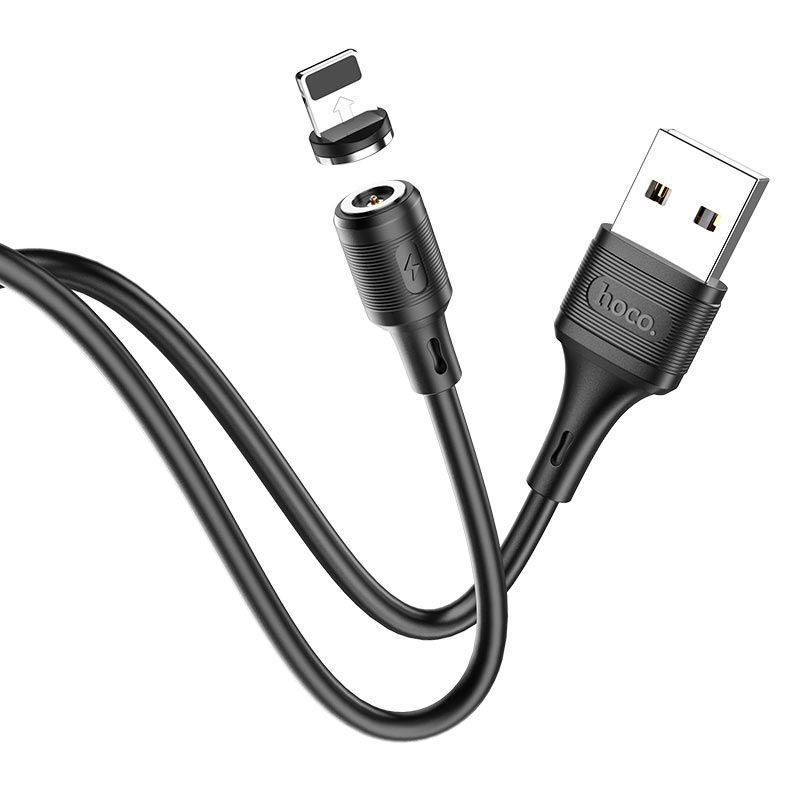 Кабель USB <--> Lightning  1.0м HOCO X52 Sereno магнитный черный