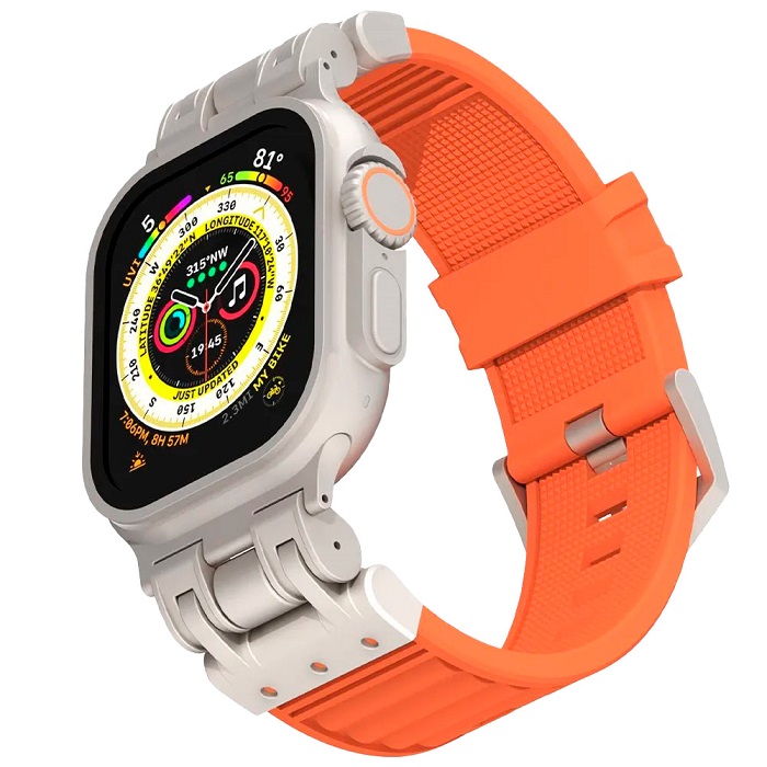 Силиконовый ремешок DEFENDER Loop для Apple Watch 42_44_45_49мм оранжевый