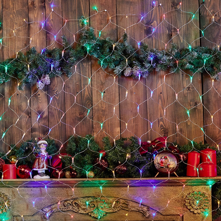 Гирлянда светодиодная UNIEL "Сетка" с контроллером, 1,8х1,5м. ULD-N1815-180/DTA MULTI IP20 (UL-00005488)