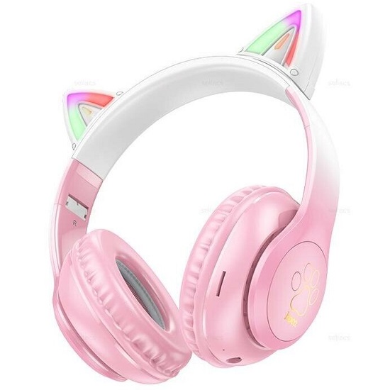 Наушники HOCO W42 Cat Ears, розовый
