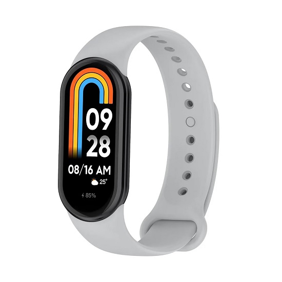 Силиконовый ремешок WB13 на кнопке Xiaomi Mi Band 8 (gray)