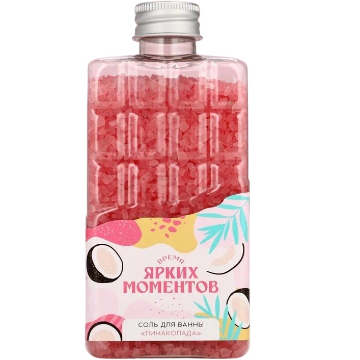 Соль для ванны во флаконе шоколад «Ярких моментов!», аромат пина колада, 360 г10153751