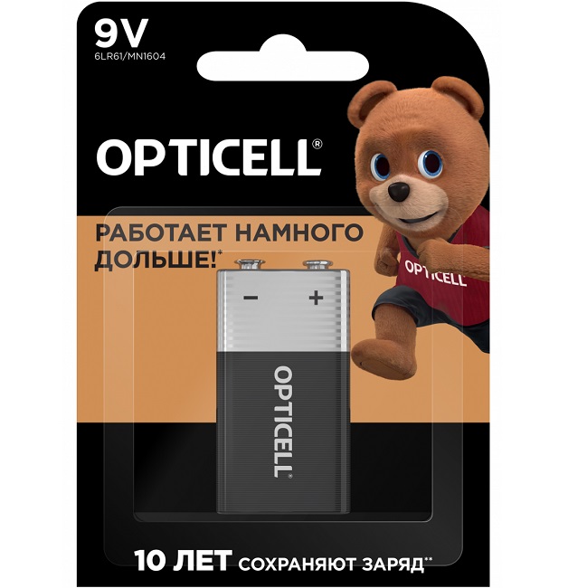 Элемент питания OPTICELL 6LR61 крона BL-1 (1/10)