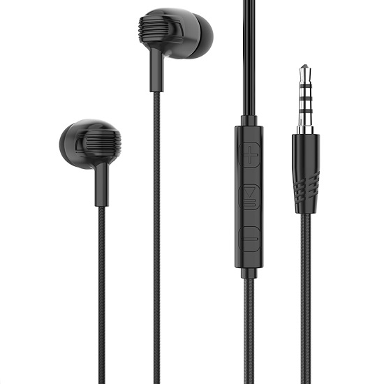 Наушники PERO EP04 черные с кнопкой ответа