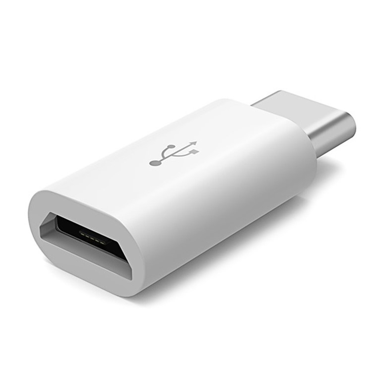 Переходник microUSB >--> Type-C OLMIO плоский белый (038770)