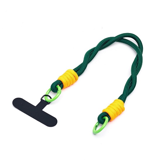 Шнурок на руку плетеный (dark green/orange)