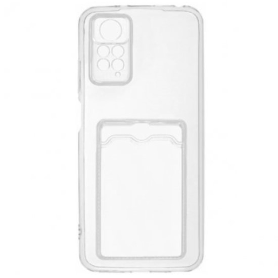 Задняя накладка ZIBELINO Silicone Card Holder для Xiaomi Poco M4 Pro 4G (прозрачный) защита камеры