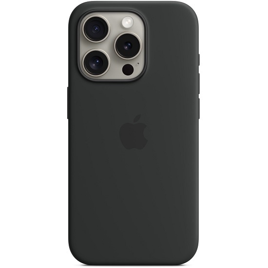 Задняя накладка LEATHER CASE Magsafe для iPhone 15 Pro Black (с LOGO)