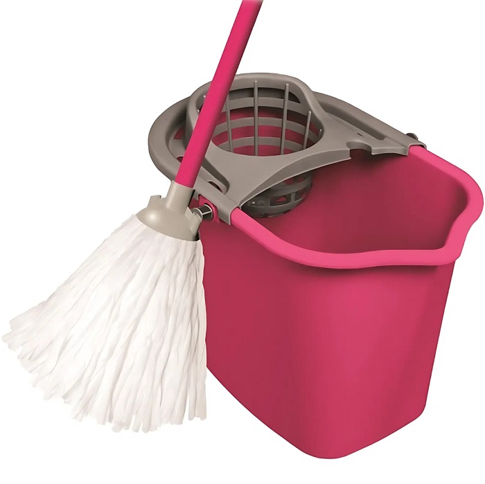 Швабра с ведром 10л York, вставка отжим МОП,прямоуг,ручка 110см,насадка вискоза Миди,Моп сет,072020