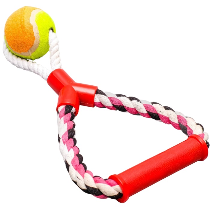 Игрушка тренировочная канатная "Качель с мячом", до 160 г, до 27 см, микс цветов 769129