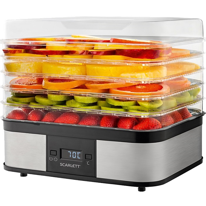Сушилка для овощей Scarlett SC-FD421T19 нержавеющая сталь