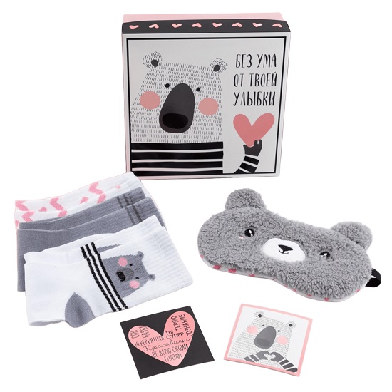 Подарочный набор "Ты супер" маска для сна, носки 3 пары 5524802
