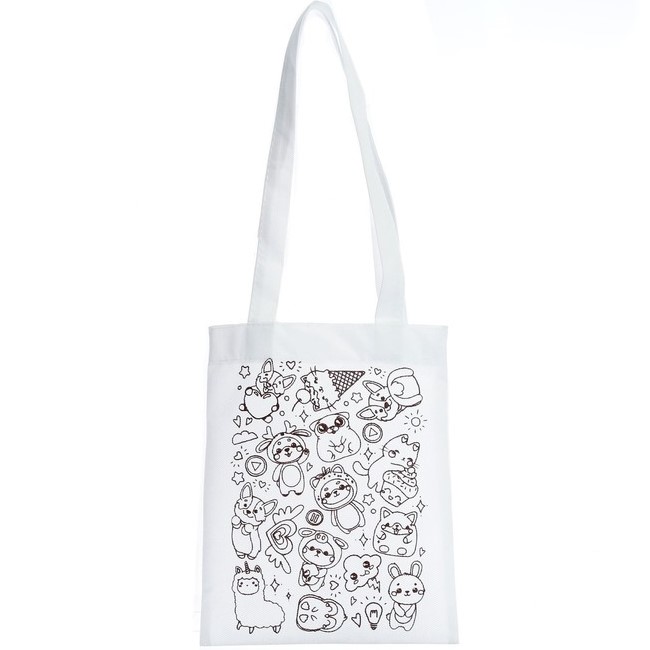 Сумка-Шоппер, раскраска «Зверята» 20 × 27 см