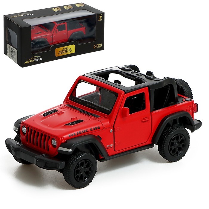 Машина металлическая JEEP WRANGLER, 1:32, инерция,красный