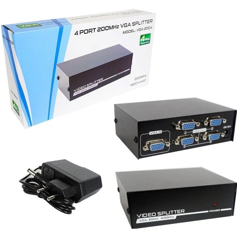 Разветвитель VGA-SPLITTER 1x4 порта VGA-2004