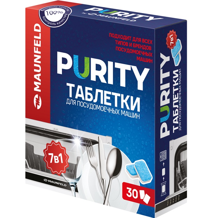Таблетки для посудомоечных машин all in 1 Purity by MAUNFELD MDT30PH (30 шт. в упаковке)
