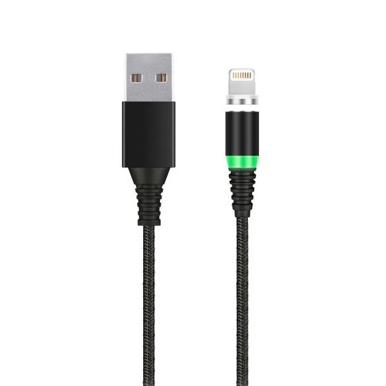 Кабель USB <--> Lightning 1.0м SMARTBUY (iK-510mt-2) черный, магнитный наконечник