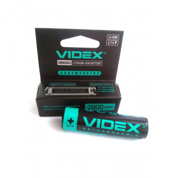 Аккумулятор VIDEX 18650 2800mAh 1pcs/box с защитой (1/20/160)