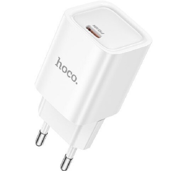 Сетевое ЗУ 1Type-C 3A HOCO C148A Charm, белый, кабель Type-C-Lightning