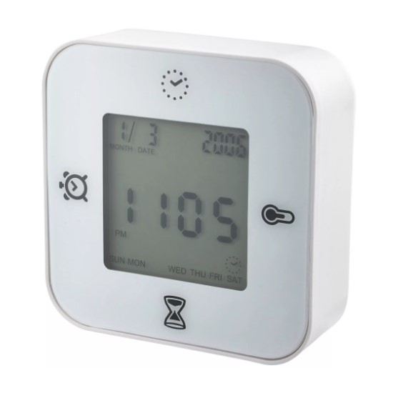 Часы/термометр/будильник/таймер КЛОККИС, белый