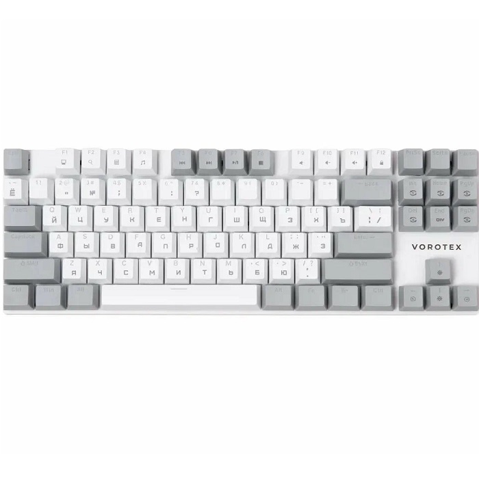 Клавиатура VOROTEX K87S Red Switch, Белый,серый