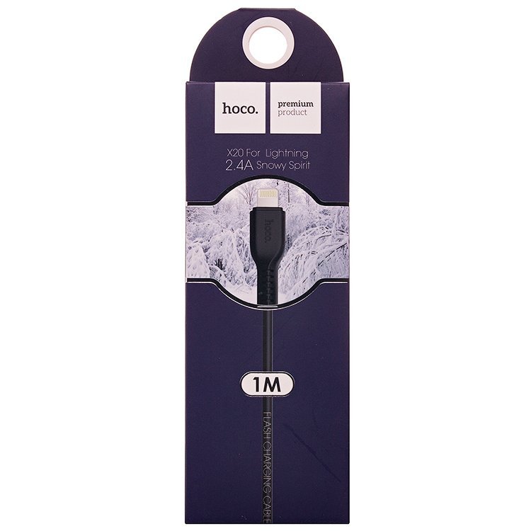 Кабель USB <--> Lightning 1.0м HOCO X20 чёрный