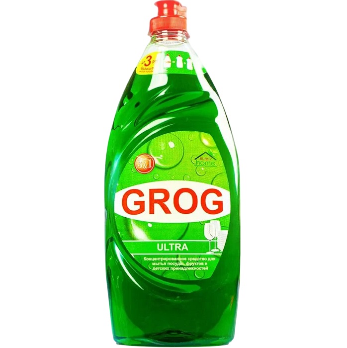 Средство для мытья посуды GROG "Ultra" ПНД-помпа, 1000мл