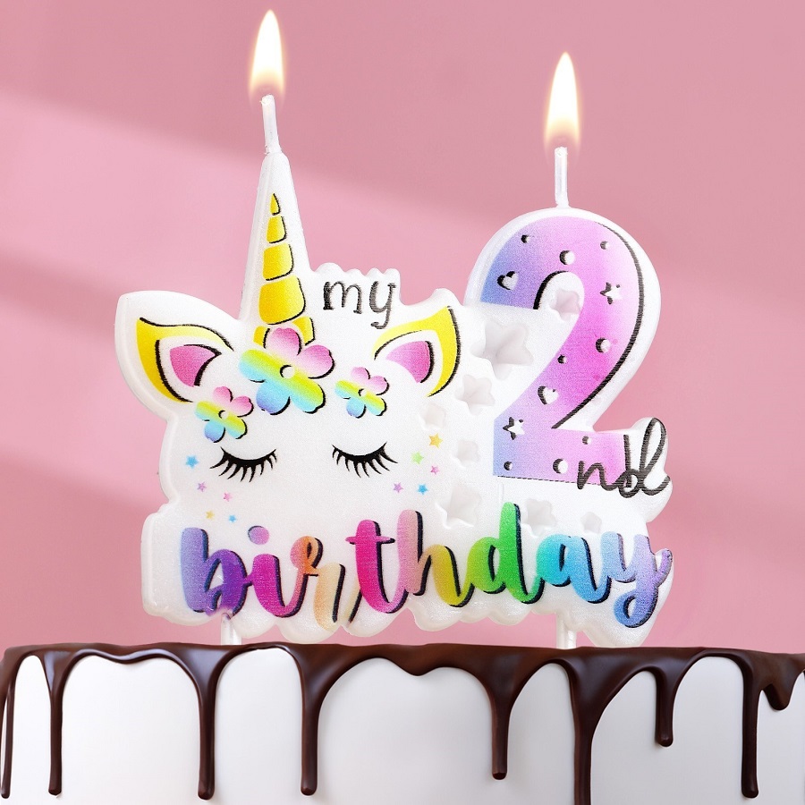 Свеча в торт "My Birthday", цифра "2", 8 см   9485672