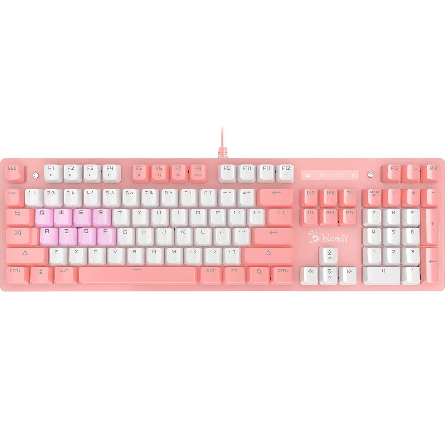Клавиатура A4TECH Bloody B800 Dual Color розовый/белый, механическая